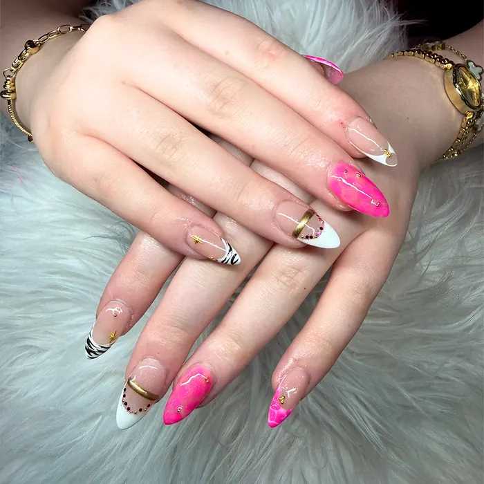 Neon French nail art