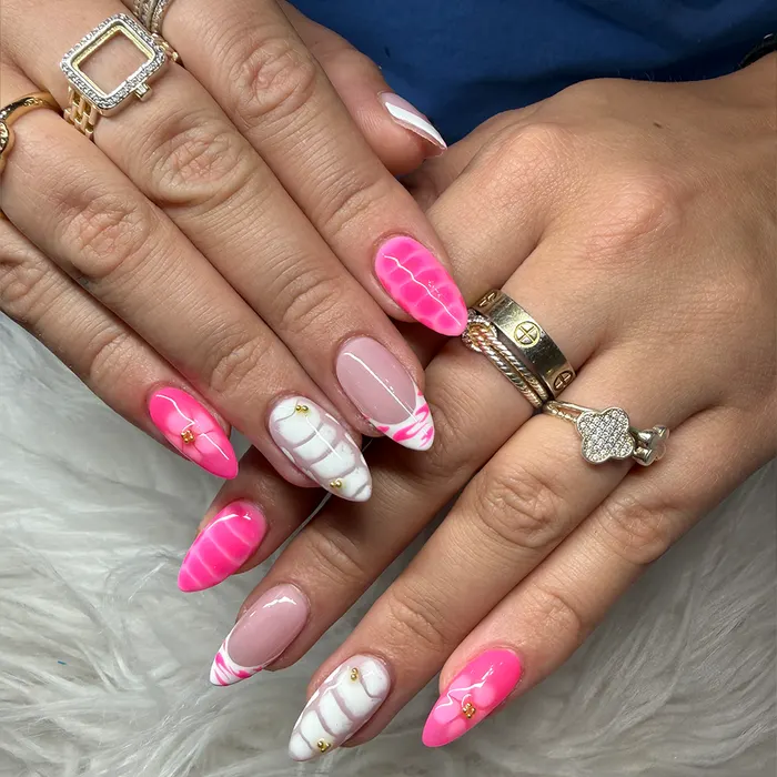 Tropical floral nail art